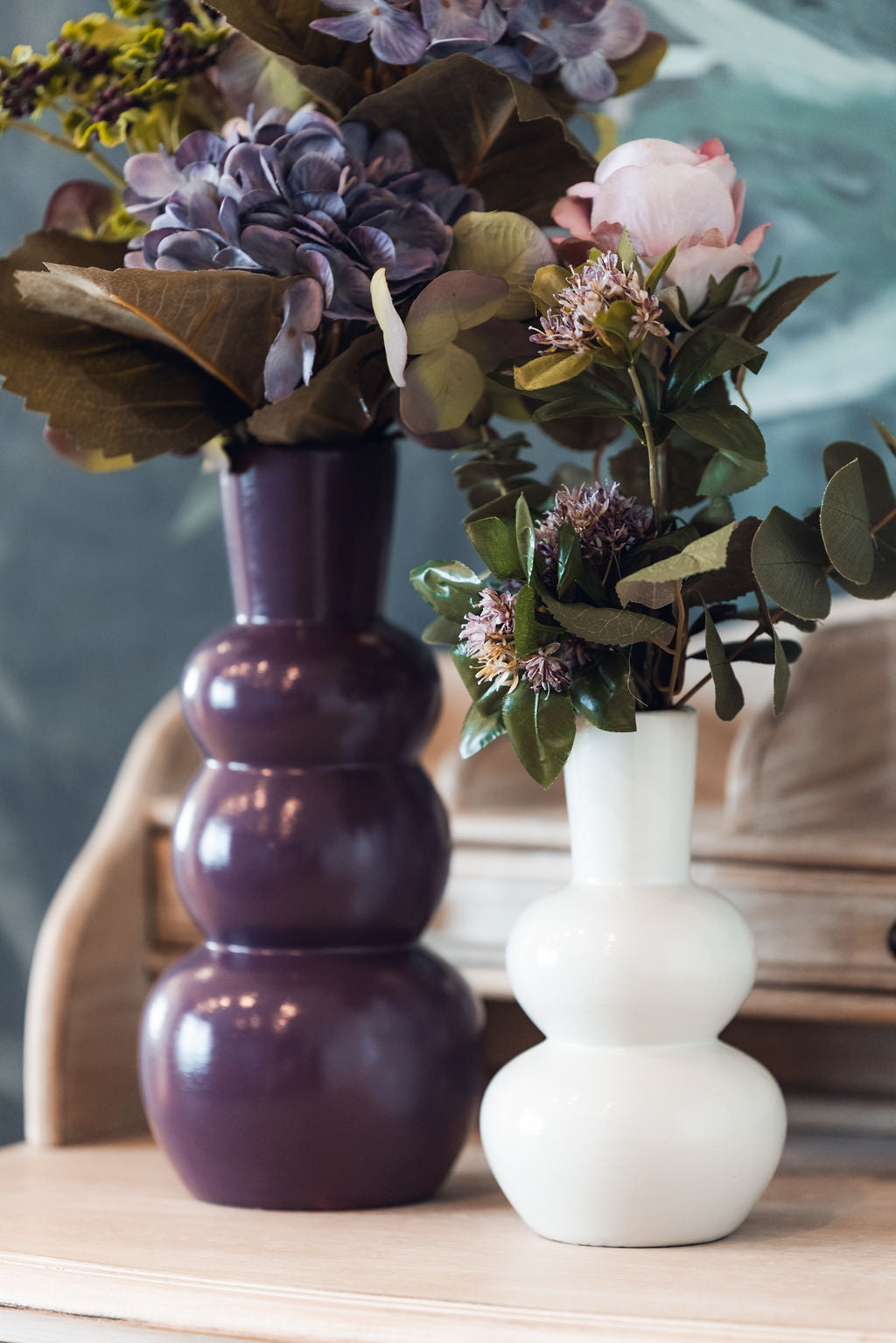 Plum vase + flowers