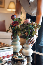 Soft Green vase + flowers