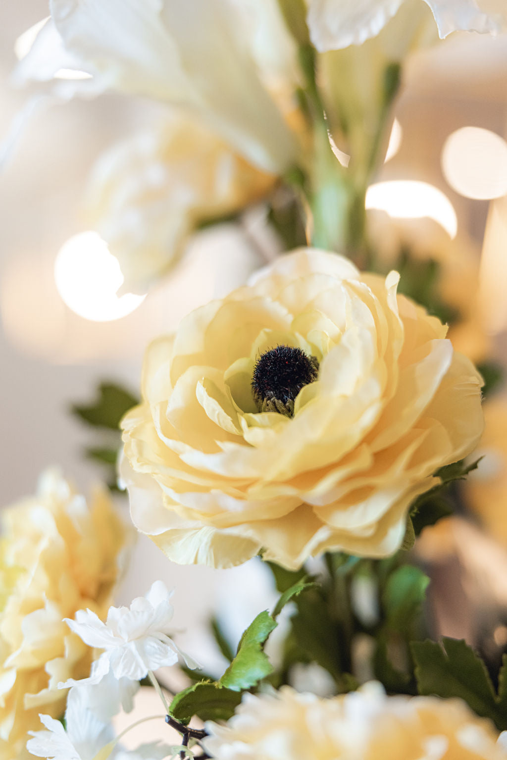 Sage Green vase + flowers