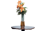 Amber & Green vase + flowers