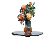 Two tone vase + flowers