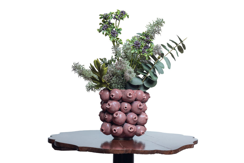 Pomegranate vase + flowers