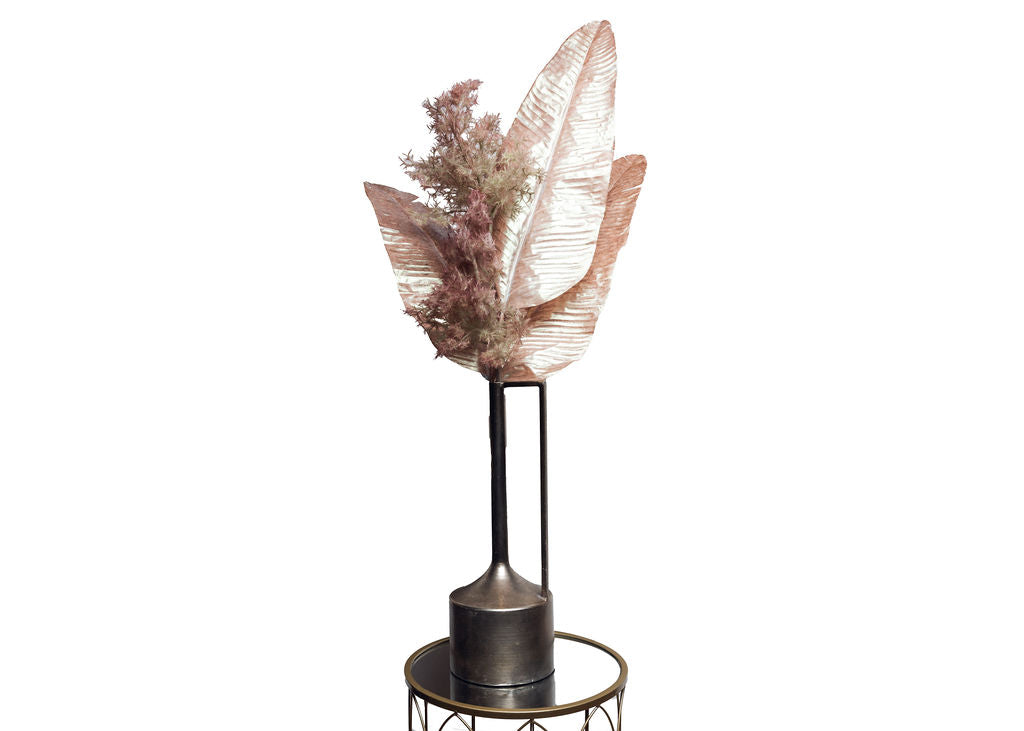 Metallic vase + flowers