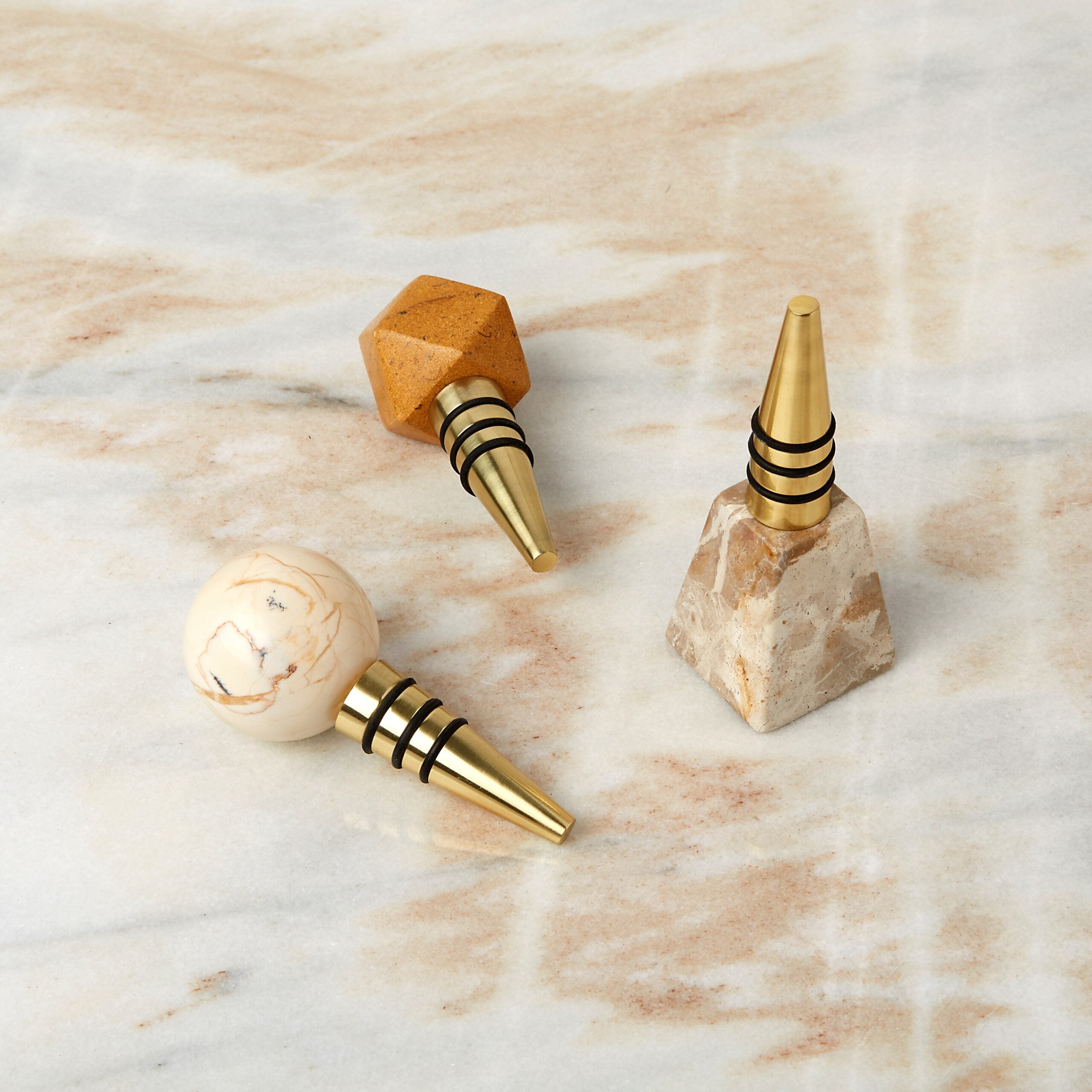 Assorted Marble Bottle Stoppers (Set of 3 in gift)