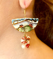 Landscape and lemon earrings