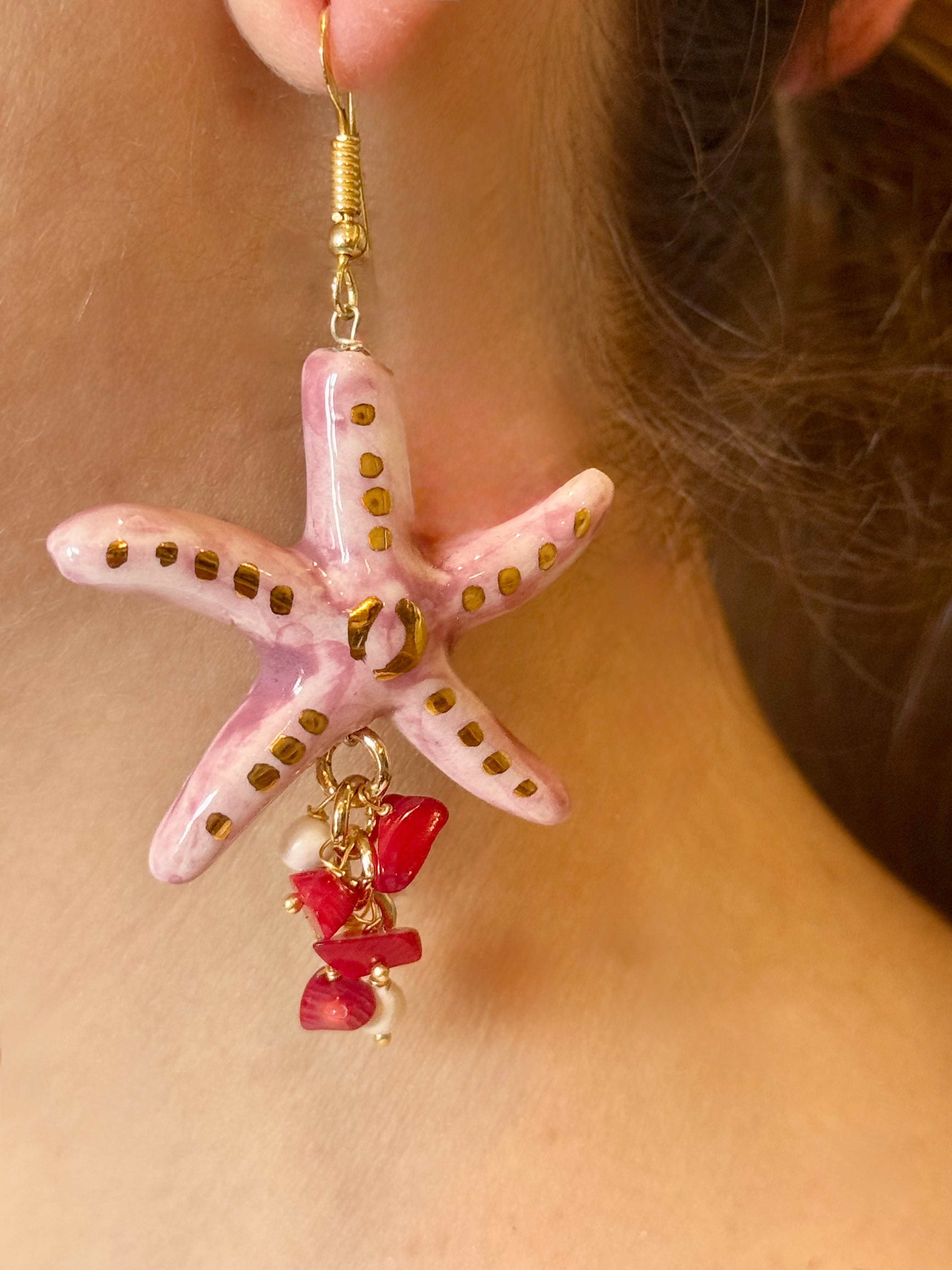 Pink Starfish Earrings