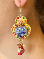 Yellow and Blue Earrings