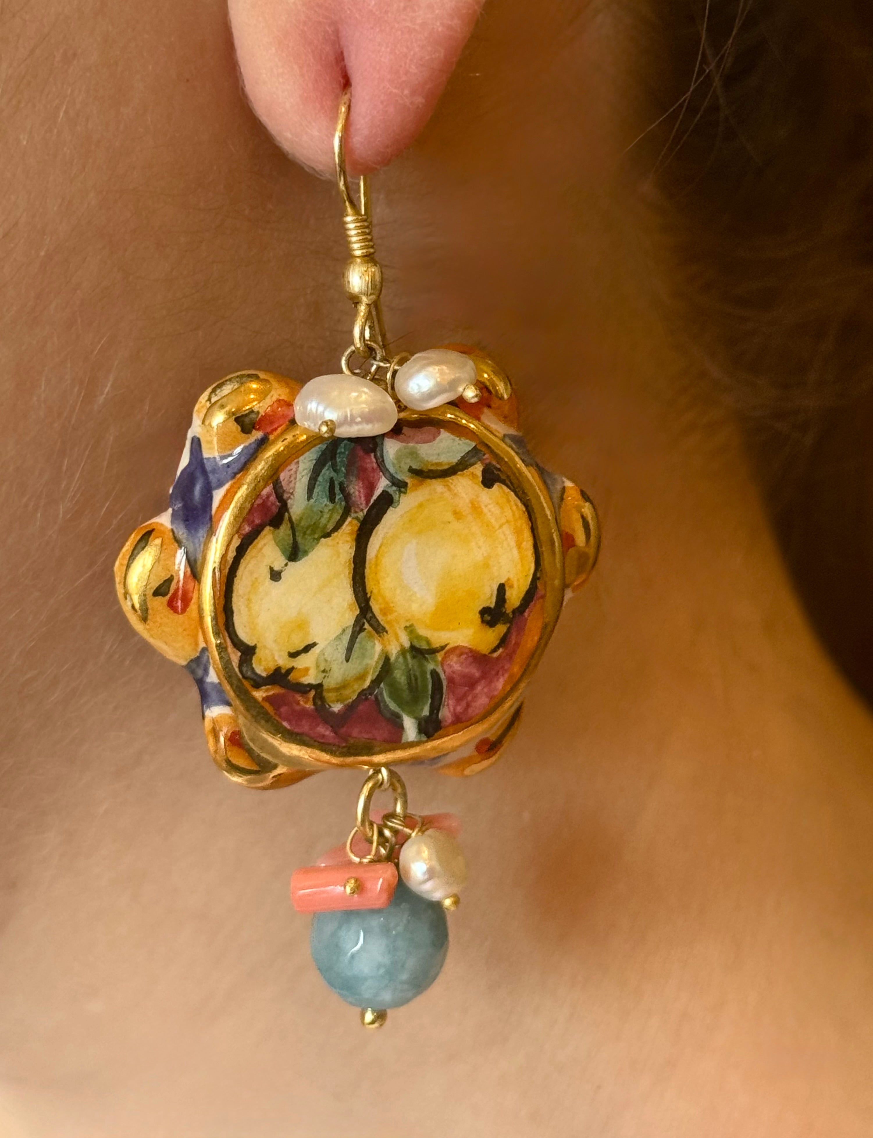 Colours and lemons earrings