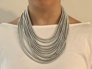 Silver thread necklace