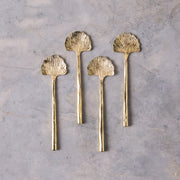 Gingko Mini Spoons, Gold, Set of 4