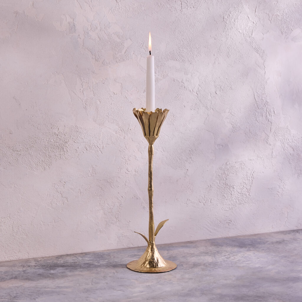 Gold Floral Candleholder