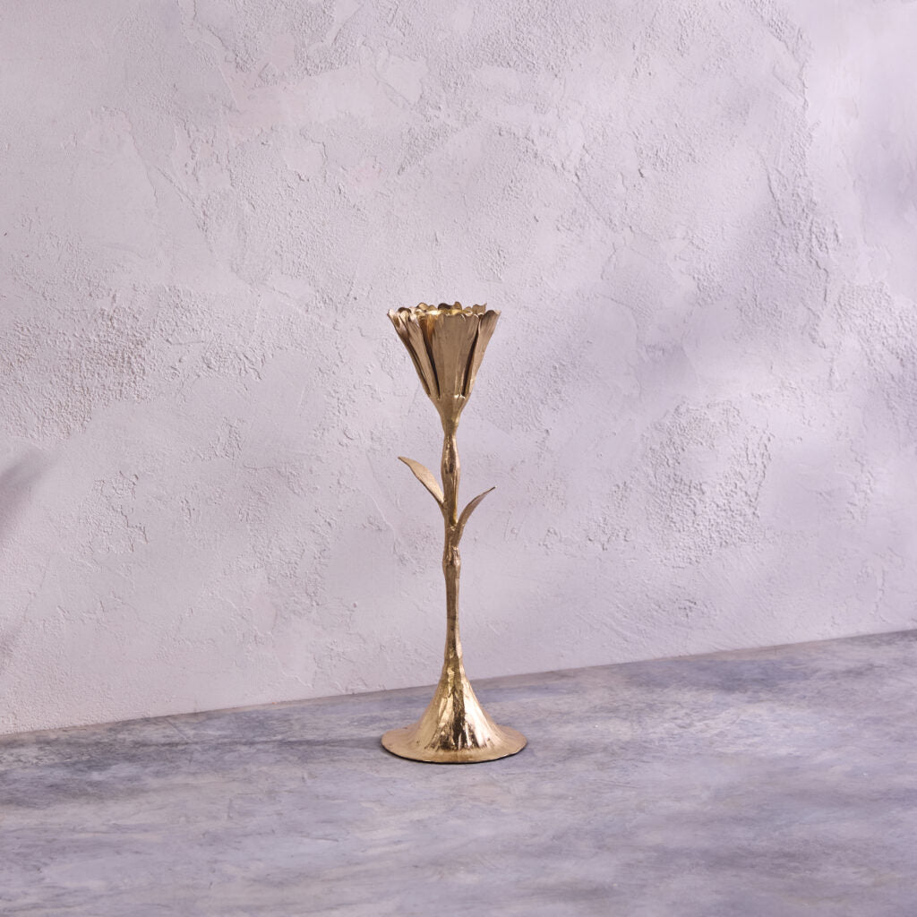 Gold Floral Candleholder